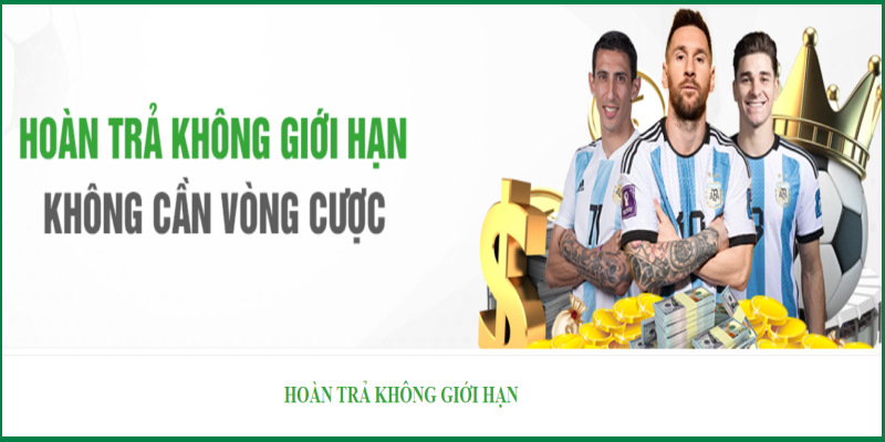 Hoàn trả thưởng không giới hạn khi đặt cược tất cả các sản phẩm